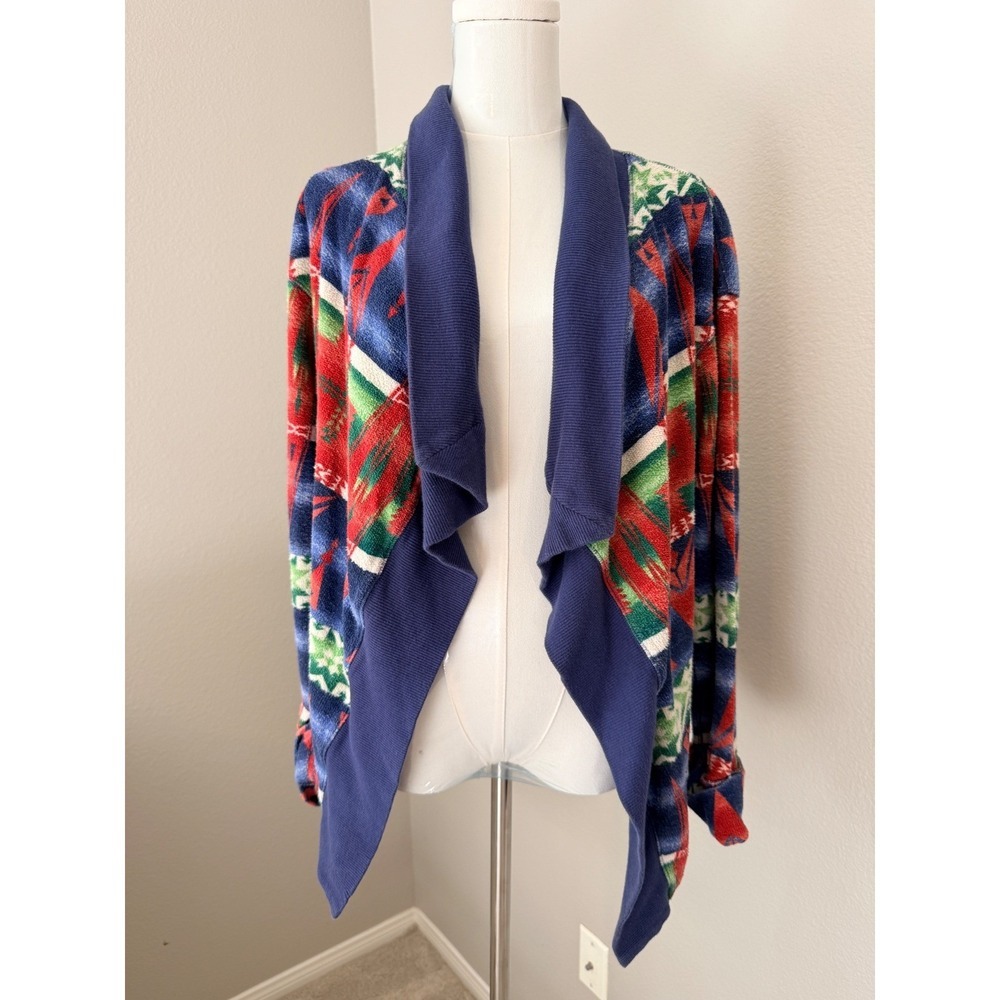 POLO Ralph Lauren Navajo Southwestern Towel-Cloth Open Cardigan Sz L - Picture 4 of 10